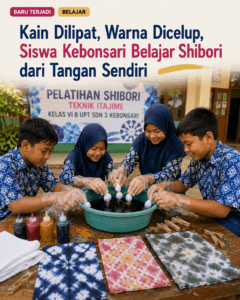 Read more about the article Kain Dilipat, Warna Dicelup, Siswa Kebonsari Belajar Shibori dari Tangan Sendiri