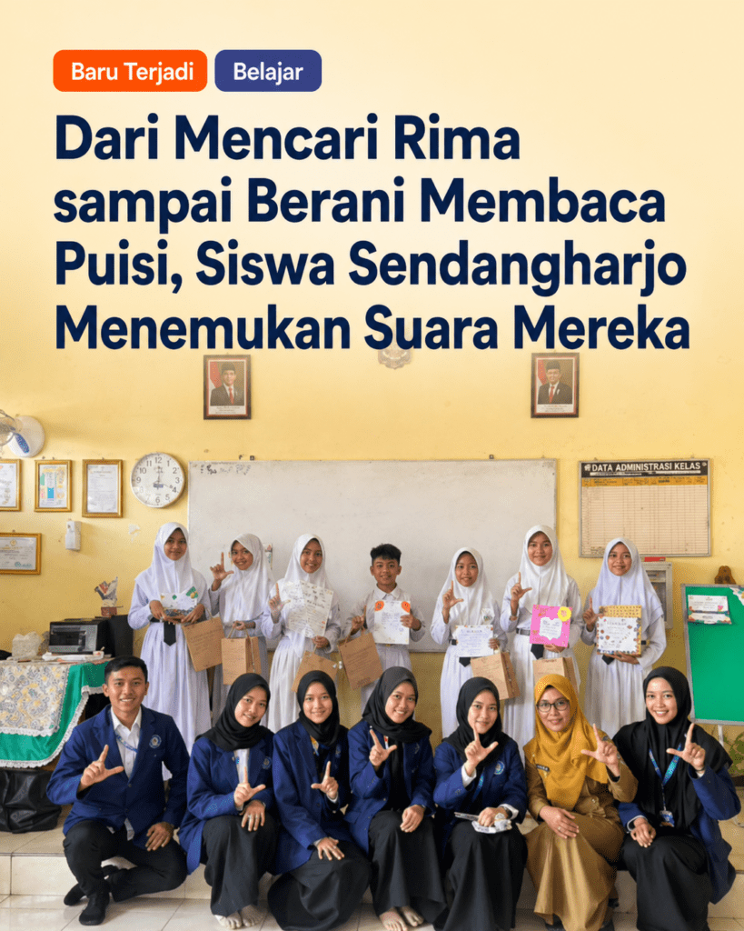 Read more about the article Dari Mencari Rima sampai Berani Membaca Puisi, Siswa Sendangharjo Menemukan Suara Mereka